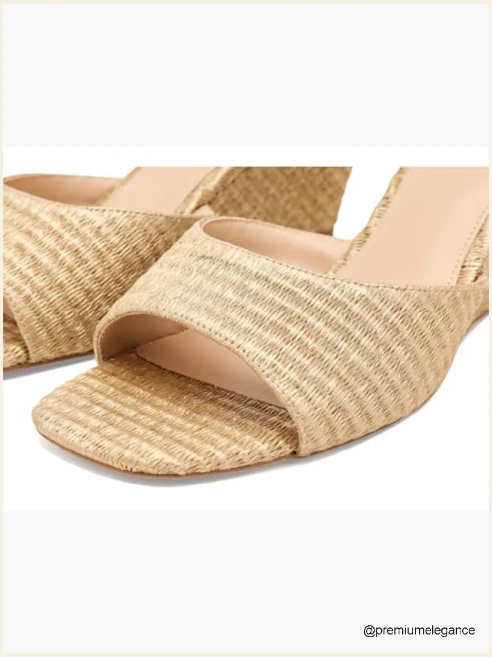 Women's Wedge Sandals - Lightweight, Open Toe, Slip On, Raffia